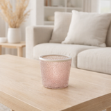 J -line Candle Holder Mosaic Conic - Glass - rose en situation