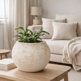 J -line Flowerpot rustique - Ciment - Blanc - Grand - Ø 23 cm en situation
