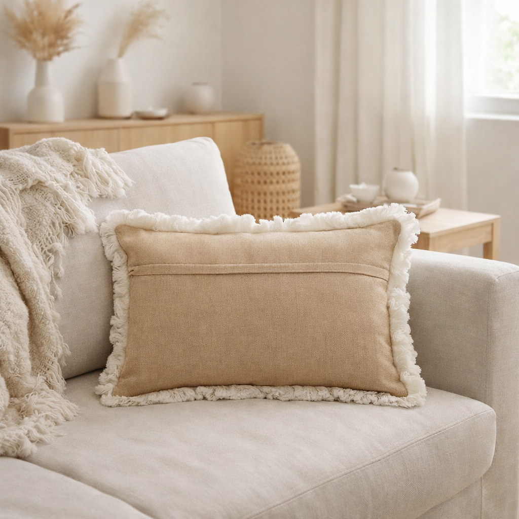 Coussin J-Line Motif Rectangulaire - jute - naturel/beige en situation