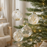Boule de Noël J-Line Séché - verre - transparent/beige - L - 4 pcs. en situation