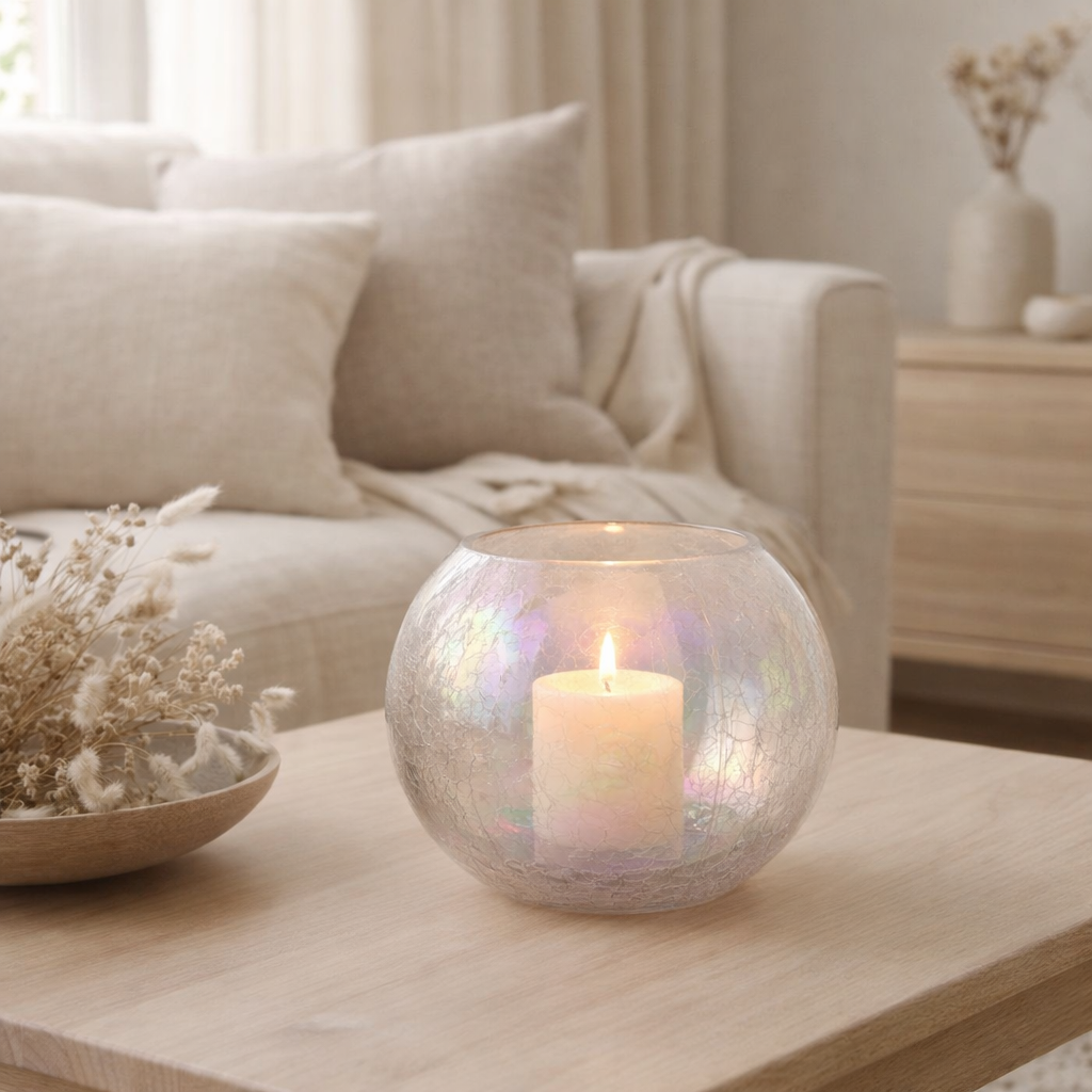 Lanterne J-Line Ball Pearl Effect - verre - violet - grand en situation