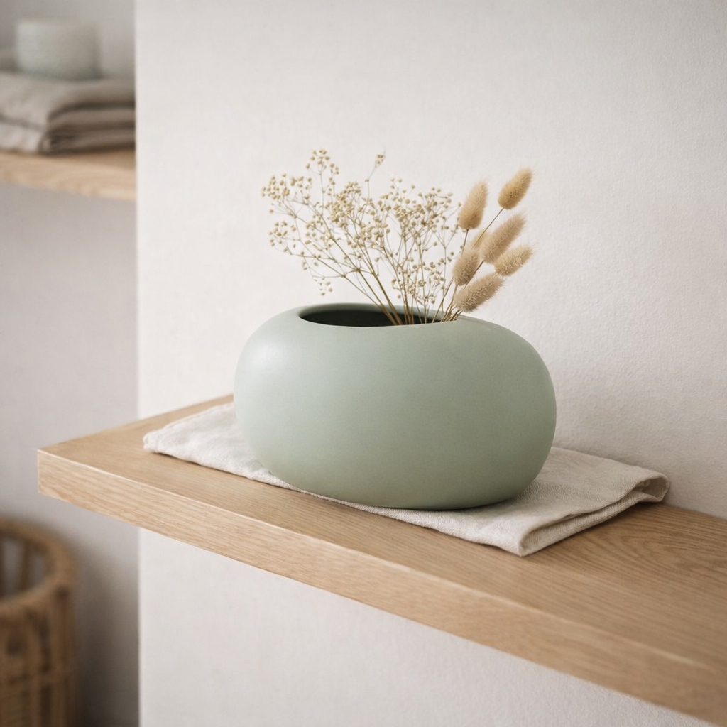 Vase en j-line ovaal - Ciety - Pastel Veggy - Large - Ø 15 cm en situation
