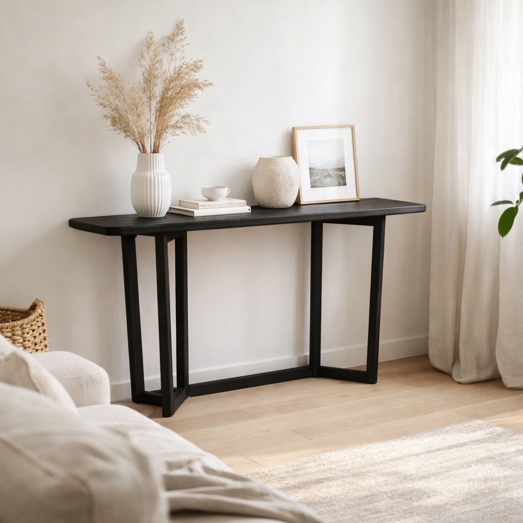J-Line Console Maty Bois Exotique Noir en situation