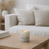 Bougeoir J-Line Mosaic - verre/ciment - gris - petit en situation
