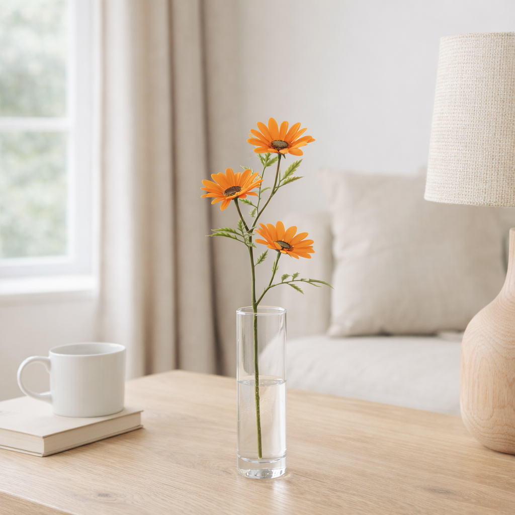 Fleur J-Line Marguerite - plastique - orange en situation