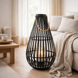 Lanterne J-Line Forme goutte - bambou - noir - moyen en situation
