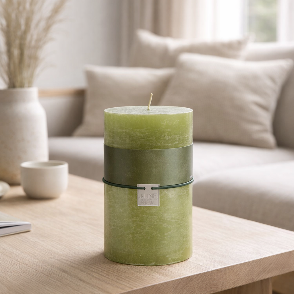 Bougie cylindrique J-Line - verte - XL - 120U en situation