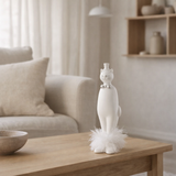 J -line Figure Cat avec chapeau - Polyresin - blanc / argent - petit en situation
