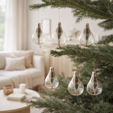J-Line Boule de Noël Drop - verre - transparent - S - boîte de 6 en situation