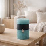 Bougie cylindrique J-Line - bleue - XL - 95U en situation