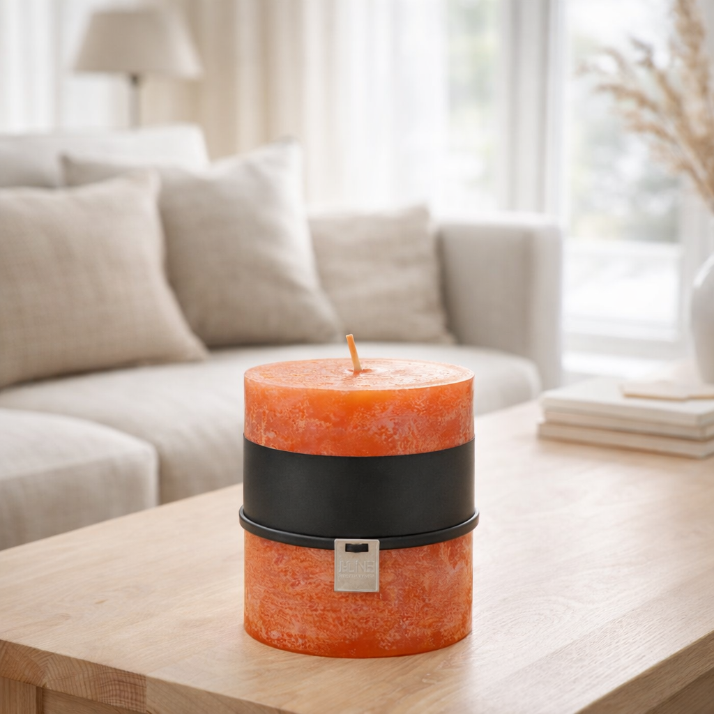 Bougie cylindrique J-Line - orange - 64U en situation