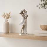 J-Line Decoration Couple avec enfant - Polyresin - blanc / taupe en situation