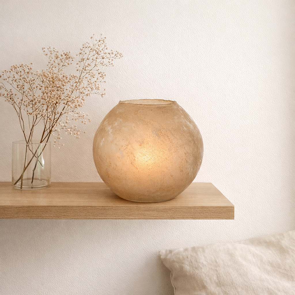 J -line vase Soda Round - Verre - Gol - Grand - Ø 25 cm en situation