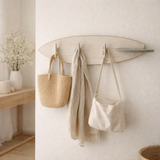 J -Liline Coat Rack 3 Haken Surfboard - Bois / Metal - Argent en situation