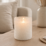 Photophore J-Line Snowy - verre - blanc - petit en situation