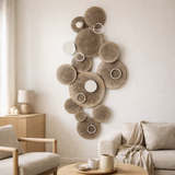J-Line Déco Murale Cercles Métal Marron/Blanc en situation