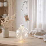 Boule de Noël J-Line + Corde + Verre LED Ready Blanc Large en situation