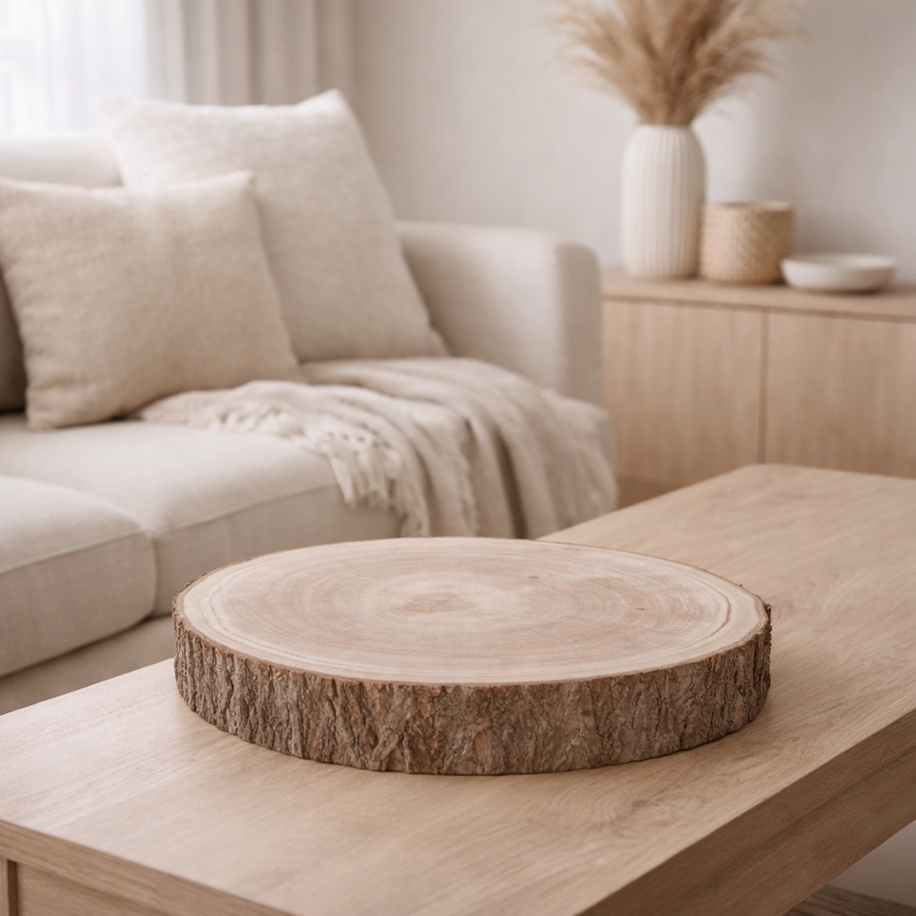 Écorce décorative J-Line - disque - bois - naturel - petit en situation