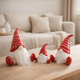 Figurines de Noël J-Line - céramique - rouge/blanc - grande en situation