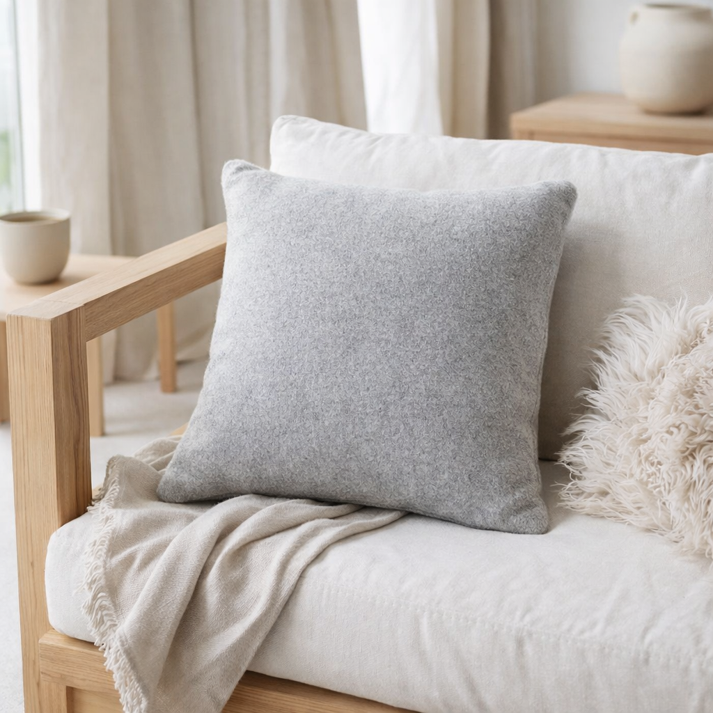 J-line coussin mignonne-polyester-souris gris en situation