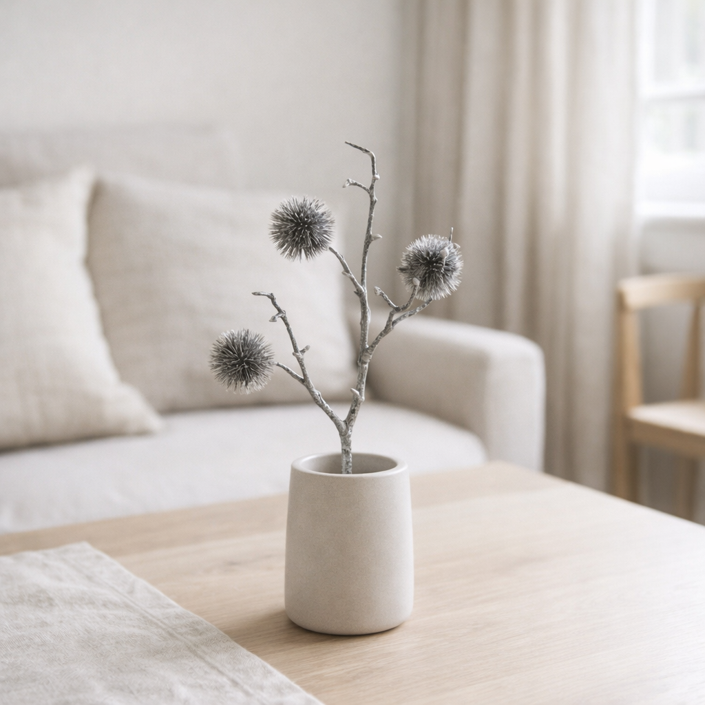 J-Line Branch Ball Thistle Trois Pièces Paillettes Plastique Argent en situation