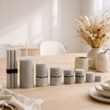 J-Line Box 6 Bougie de Table Gris Clair 9h en situation