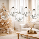 J-Line Boule de Noël Ronde Indoor - verre - transparent - boîte de 6 en situation