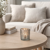 Bougeoir J-Line Branches - verre - gris - petit en situation