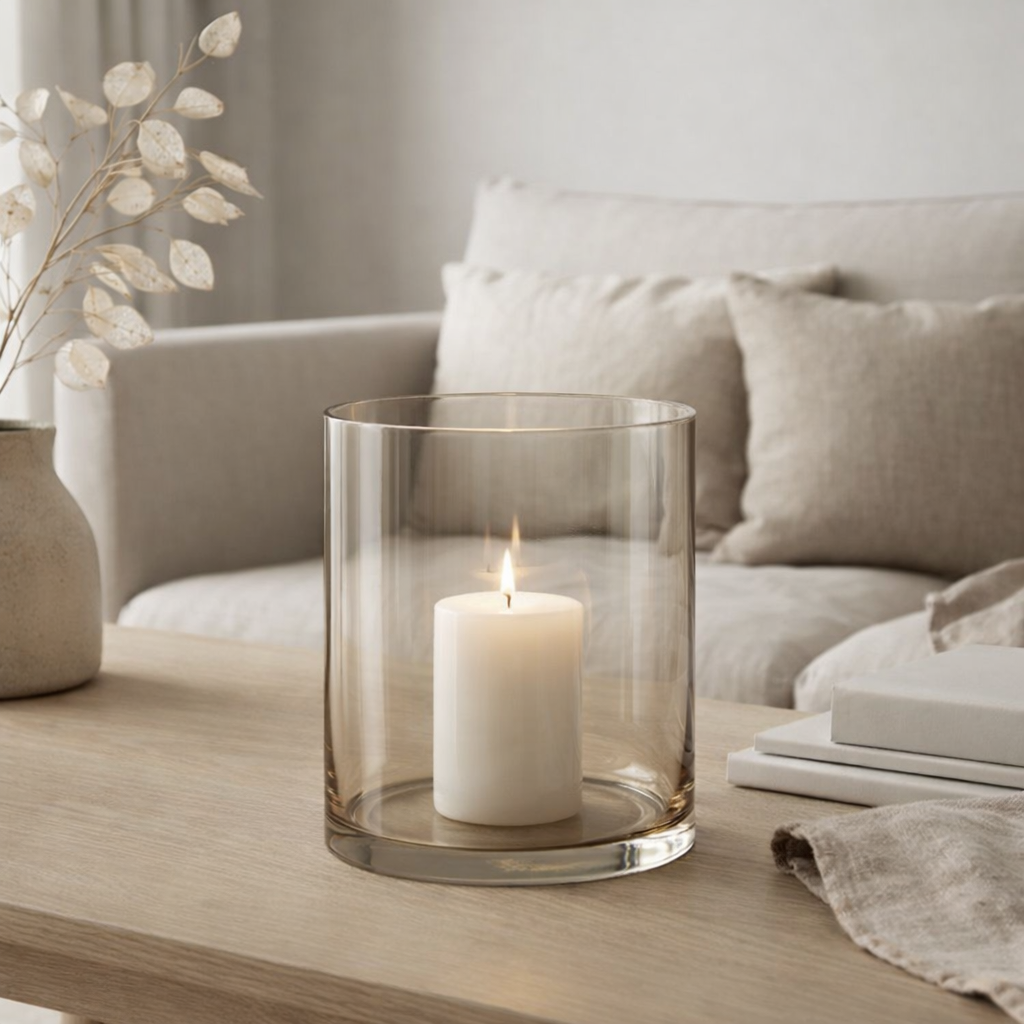 Lanterne J-Line Wls Rond - verre - beige en situation
