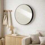J -line Spiegel autour de la planche - Metal - Black - Grand - Ø 50 cm en situation