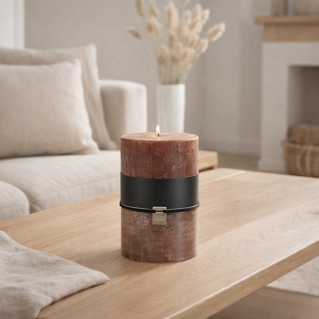 Bougie cylindrique J-Line - marron - XL - 95U en situation