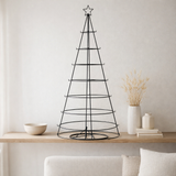 J -Liline Decoration Trele de Noël 8 niveaux - Metal - Black - 188 cm de haut en situation