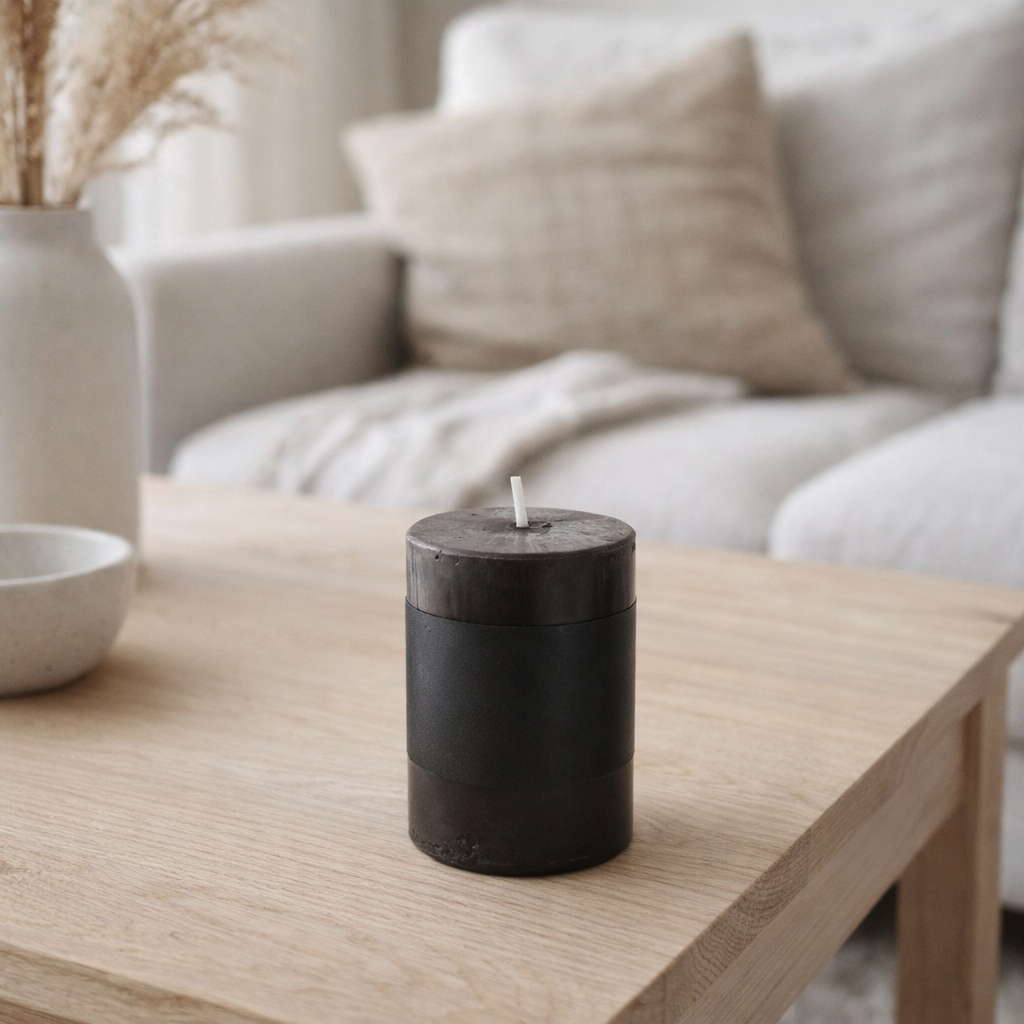 Bougie cylindrique J-Line - noire - 18U - petite en situation