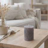 Bougie cylindrique J-Line Granite - gris - grande - 72U en situation