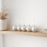 J-Line Boule de Noël Etoiles - verre - argent - petit - boîte de 6 en situation
