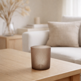 Photophore J-Line Feuille de palmier - verre - beige - petit en situation