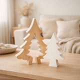J-Line kerstboom Puzzle - hout - wit - grand en situation