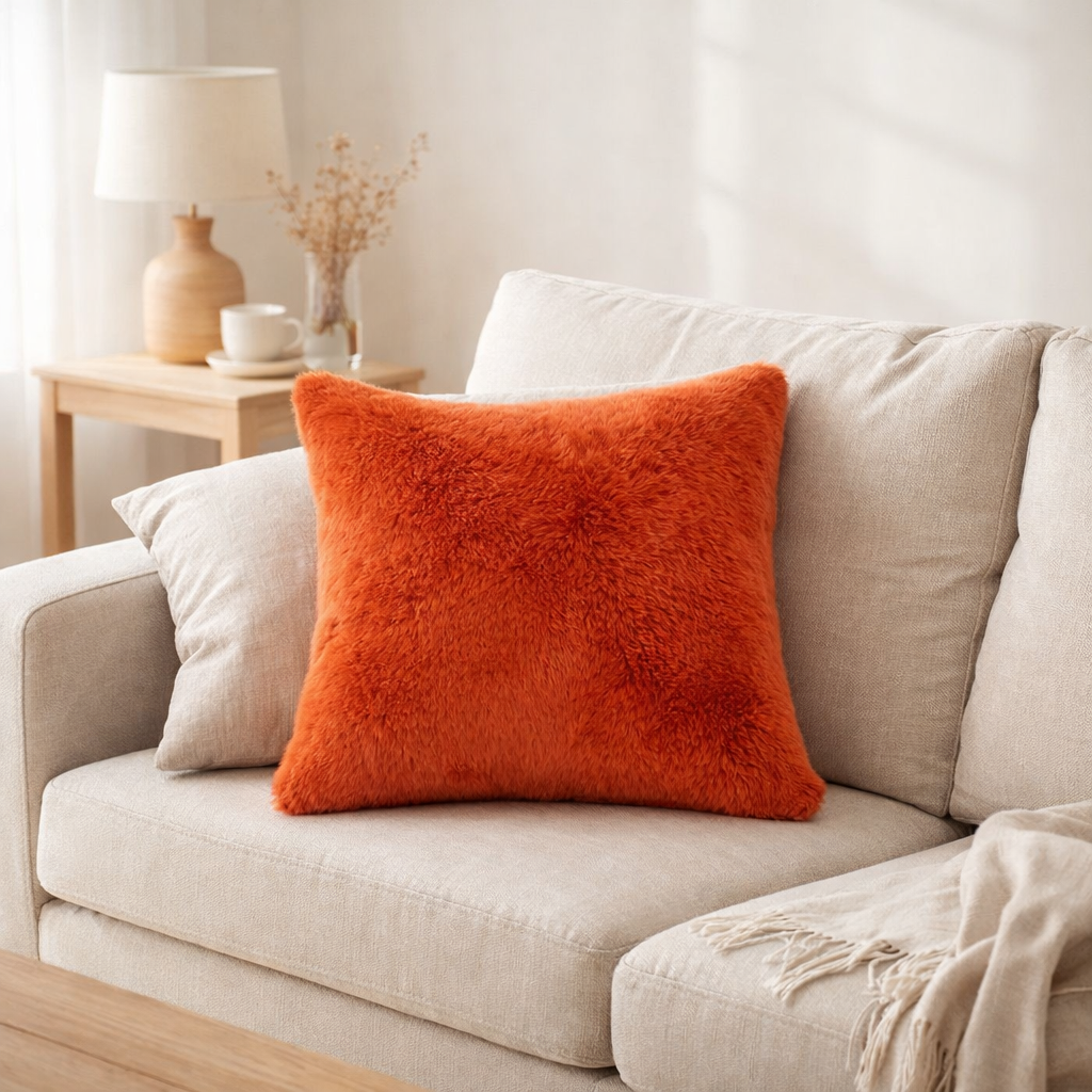 Coussin J-Line Cutie – polyester – orange en situation