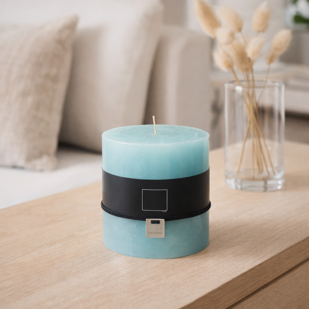 Bougie cylindrique J-Line - bleue - 80U en situation