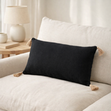 Coussin J-Line Tissé Rectangle - polyester - noir en situation