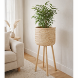 J-Toldeurs de pote de fleurs de ligne 3 jambes - Bamboo - Natural - 3 pièces - Ø 37 cm en situation