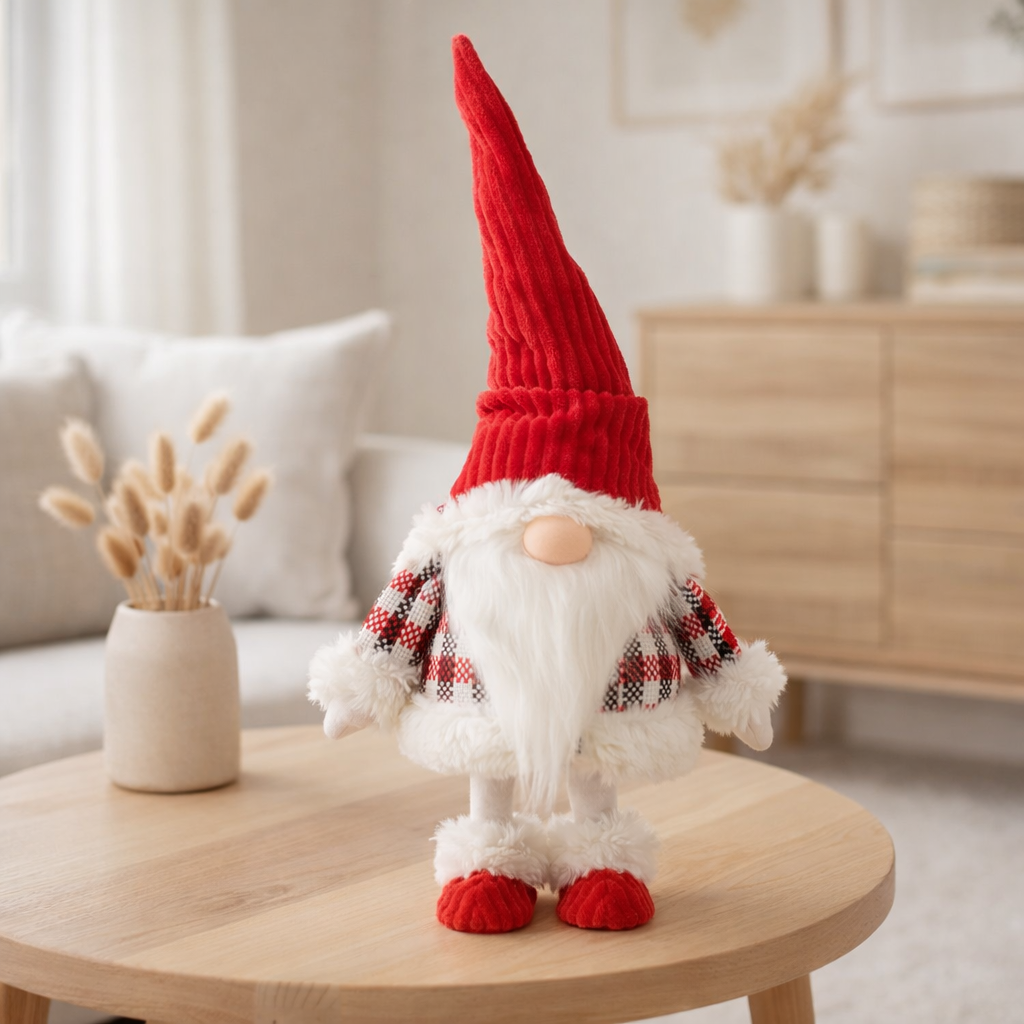 Figurines de Noël J-Line - peluche - rouge/blanc en situation