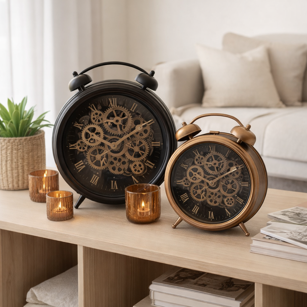 J -Liline horloge d'alarme Figures romaines - Métal - Bronze - M - Ø 33 cm en situation