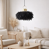 J -Liline Pendant Pluim Strass - Plumes - Black en situation