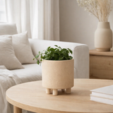 Pot de fleur J-Line Sable - céramique - beige - petit - Ø 15,00 cm en situation