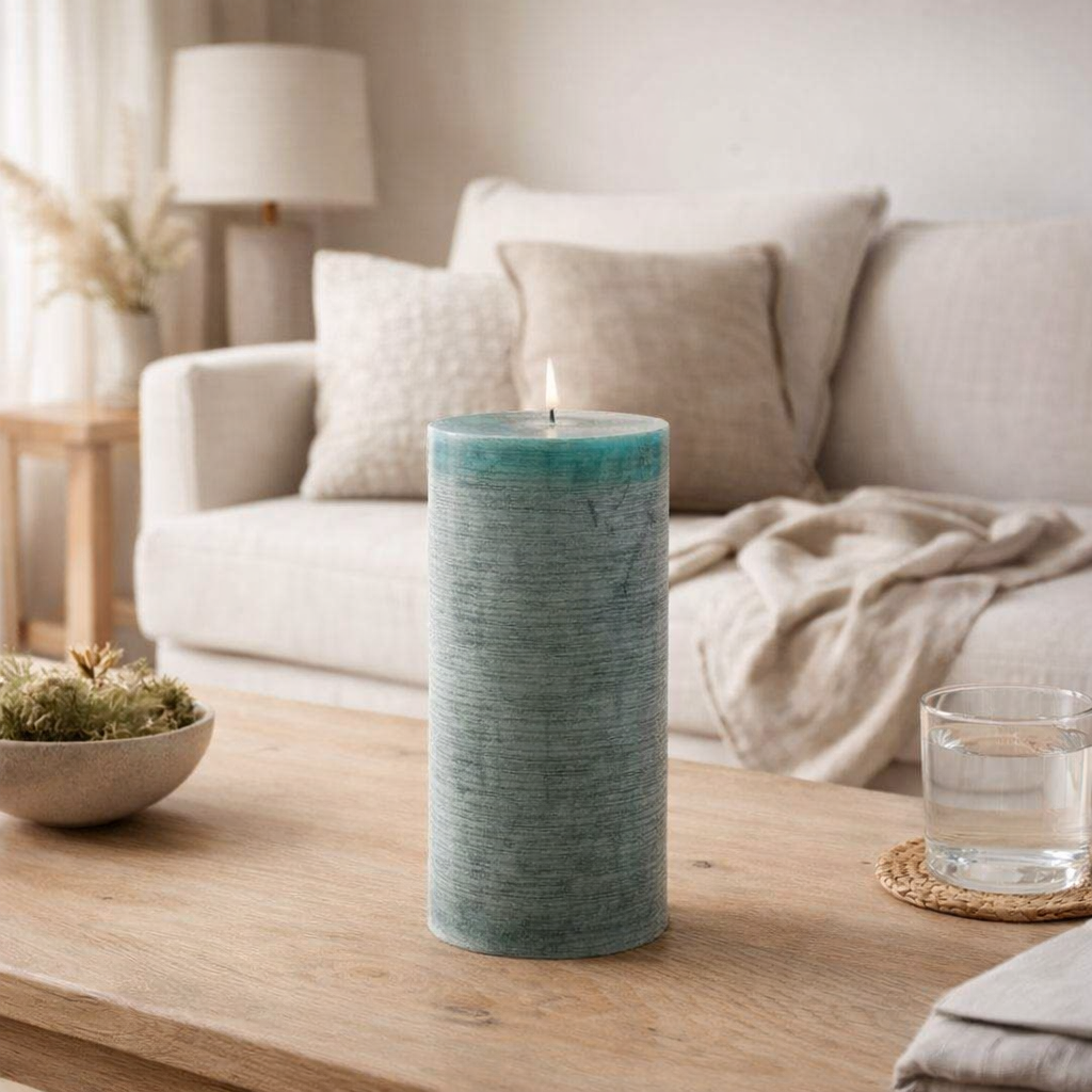 Bougie cylindrique J-Line - vert foncé - XXL - 140U en situation