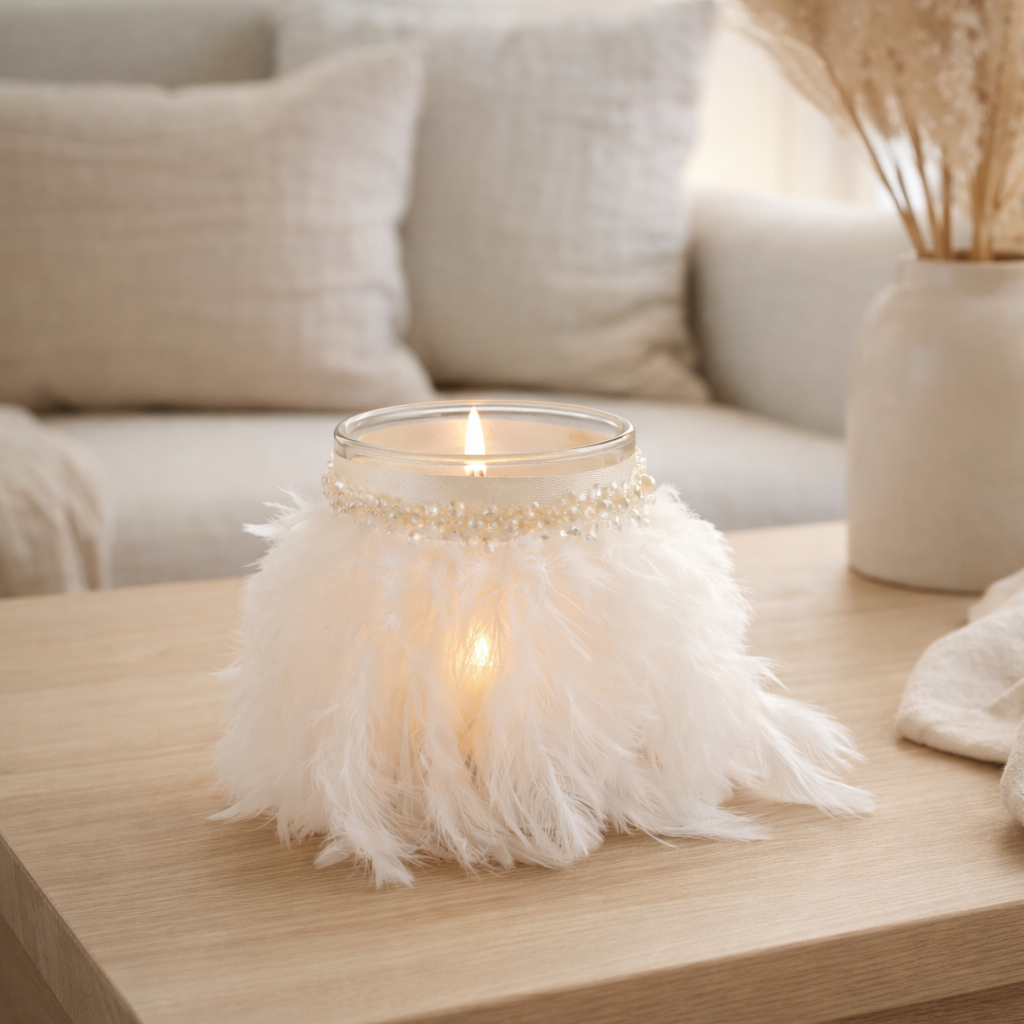 Lanterne J-Line Veren - verre - blanc/transparent - moyen en situation