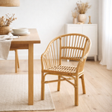 Chaise haute J-Line Filou - rotin - naturel en situation