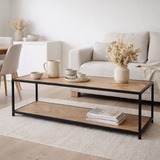 J-Line table basse Zigzag Rectangle - bois/métal - naturel/noir en situation