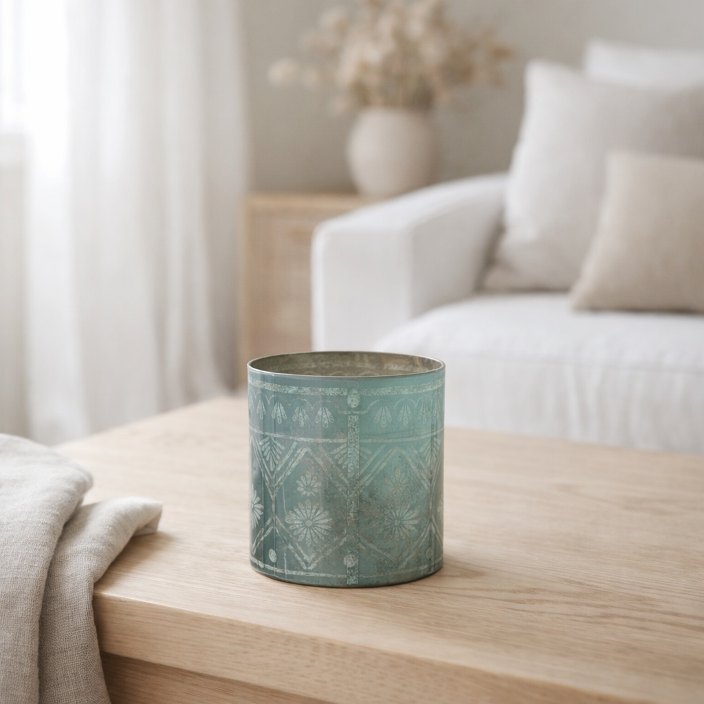 Lanterne J-Line Oriental - verre - aqua foncé - petite en situation